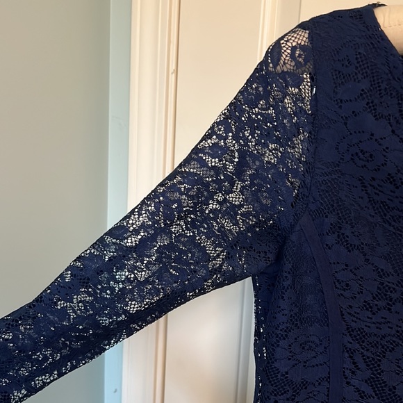 Zara Lace navy Dress, M - Picture 7 of 11